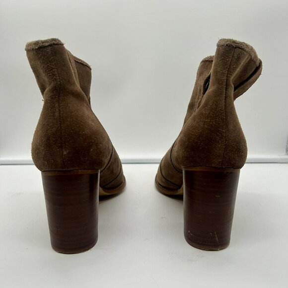 Splendid Lakota Suede Leather Boots Women 11 Brown Taupe Stack Heel Western - Picture 11 of 15